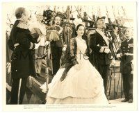 9y469 JUAREZ 8x10 still '39 beautiful Bette Davis & Brian Aherne on ship's deck in formal outfits!