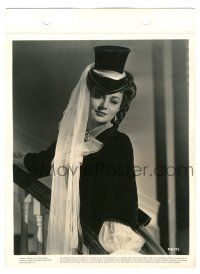 9y631 OLIVIA DE HAVILLAND 8x11 key book still '41 great outfit from They Died With Their Boots On!