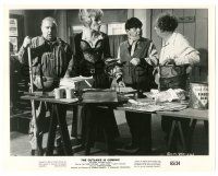 9y647 OUTLAWS IS COMING 8x10.25 still '65 Nancy Kovack with The Three Stooges printing newspapers!