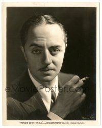 9y693 PRIVATE DETECTIVE 62 8x10.25 still '33 head & shoulders smoking portrait of William Powell!