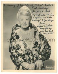 9y824 SOPHIE TUCKER deluxe 8x10 still '30s signed by her son Bert, photo by Maurice Seymour!
