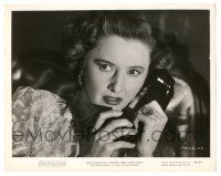 9y826 SORRY WRONG NUMBER 8x10.25 still '48 close up of concerned Barbara Stanwyck talking on phone!