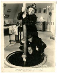 9y839 START CHEERING 8x10.25 still '37 great image of The Three Stooges as firemen on fire pole!