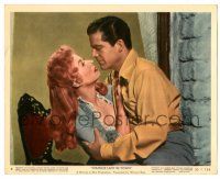 9y032 STRANGE LADY IN TOWN color 8x10 still #8 '55 romantic c/u of Greer Garson & Dana Andrews!