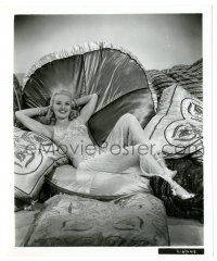 9y904 TIN PAN ALLEY 8.25x10 still '40 full-length Betty Grable laying in sexy harem girl outfit!