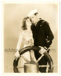 9y924 TRUE TO THE NAVY 8x10 still '30 Clara Bow & sailor Fredric March at ship's wheel by Richee!