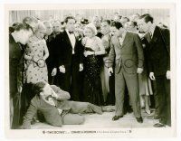 9y930 TWO SECONDS 8x10.25 still '32 Edward G. Robinson & crowd look at man he just knocked down!
