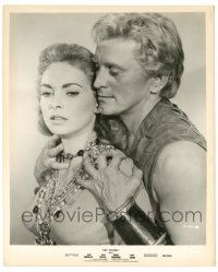 9y947 VIKINGS 8.25x10 still '58 close up of Kirk Douglas clutching sexy Janet Leigh from behind!