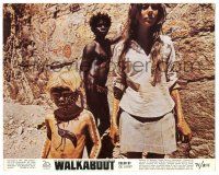 9y043 WALKABOUT color 8x10 still '71 David Guptill leads Jenny Agutter & Luc Roeg in the Outback!