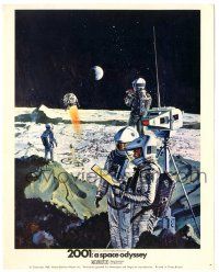 9y002 2001: A SPACE ODYSSEY color English FOH LC '68 Bob McCall art of astronauts on the moon!