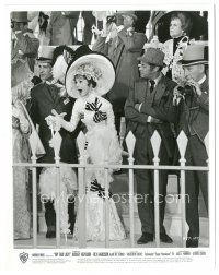 9y597 MY FAIR LADY 8x10.25 still '64 Audrey Hepburn rooting for her horse at the races!