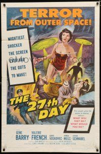 9z010 27th DAY 1sh '57 terror from space, mightiest shocker they ever had the guts to make!