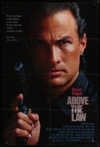 9z021 ABOVE THE LAW 1sh '88 best image of tough guy Steven Seagal!
