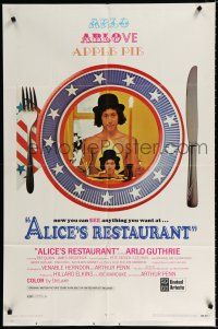 9z034 ALICE'S RESTAURANT 1sh '70 Arlo Guthrie, musical comedy directed by Arthur Penn!