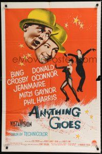 9z062 ANYTHING GOES 1sh '56 Bing Crosby, Donald O'Connor, Cole Porter!