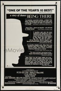 9z113 BEING THERE reviews 1sh '80 outline of Peter Sellers, directed by Hal Ashby!