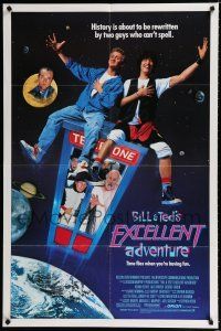 9z127 BILL & TED'S EXCELLENT ADVENTURE 1sh '89 Keanu Reeves, Socrates, Napoleon & Lincoln in booth