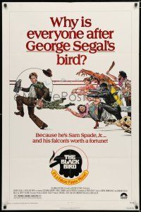 9z133 BLACK BIRD 1sh '75 George Segal, Maltese Falcon parody, great art by Drew Struzan!