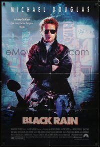 9z136 BLACK RAIN 1sh '89 Ridley Scott, Michael Douglas is an American cop in Japan!