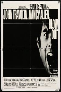 9z145 BLOW OUT 1sh '81 John Travolta, Brian De Palma, murder has a sound all of its own