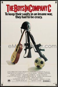 9z163 BOYS IN COMPANY C 1sh '78 the insane Vietnam War, cool image of guitar, guns & soccer ball!