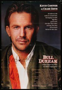 9z188 BULL DURHAM style B 1sh '88 great different image of baseball player Kevin Costner!
