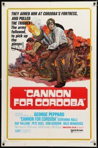 9z206 CANNON FOR CORDOBA 1sh '70 art of George Peppard with huge gun!