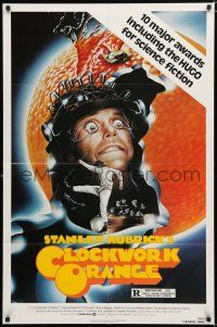 9z230 CLOCKWORK ORANGE 1sh R82 Stanley Kubrick classic, best different art of Malcolm McDowell!