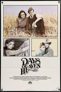9z277 DAYS OF HEAVEN 1sh '78 Richard Gere, Brooke Adams, directed by Terrence Malick!