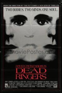 9z282 DEAD RINGERS 1sh '88 Jeremy Irons & Genevieve Bujold, directed by David Cronenberg!