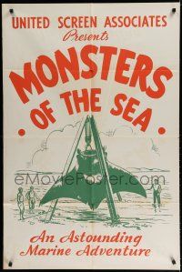9z299 DEVIL MONSTER 1sh R30s Monsters of the Sea, cool artwork of giant manta ray!