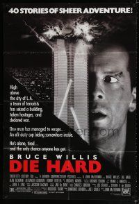 9z304 DIE HARD 1sh '88 Bruce Willis vs twelve terrorists, action classic!