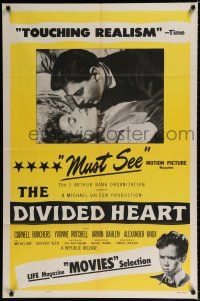 9z306 DIVIDED HEART 1sh '55 Cornell Borchers gives up her child to foster parents in World War II!