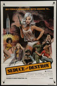 9z312 DOLL SQUAD 1sh '73 Ted V. Mikels directed, action art of sexy lady assassins!