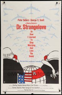 9z326 DR. STRANGELOVE 1sh '64 Stanley Kubrick classic, Sellers, Tomi Ungerer art!