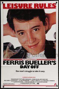9z375 FERRIS BUELLER'S DAY OFF 1sh '86 c/u of Matthew Broderick in John Hughes teen classic!