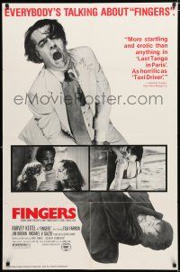 9z385 FINGERS 1sh '78 mobster Harvey Keitel in title role, Jim Brown, sexy Tisa Farrow!