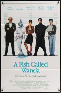 9z389 FISH CALLED WANDA int'l 1sh '88 John Cleese, Jamie Lee Curtis, Kline & Palin in line up!