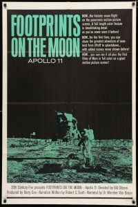 9z401 FOOTPRINTS ON THE MOON 1sh '69 the real story of Apollo 11, cool image of moon landing!