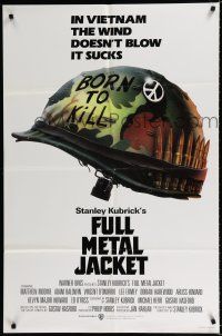 9z416 FULL METAL JACKET advance 1sh '87 Stanley Kubrick Vietnam War movie, Castle art!