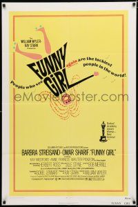 9z418 FUNNY GIRL 1sh R72 Barbra Streisand, Omar Sharif, directed by William Wyler!