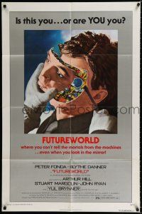 9z421 FUTUREWORLD 1sh '76 AIP, a world where you can't tell the mortals from the machines!