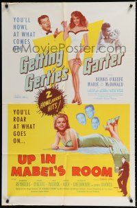 9z426 GETTING GERTIE'S GARTER/UP IN MABEL'S ROOM 1sh '56 O'Keefe, romantic comedy double-feature!