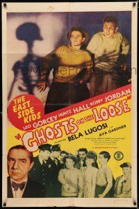 9z002 GHOSTS ON THE LOOSE 1sh '43 image of Bela Lugosi scaring Sunshine Sammy, East Side Kids!