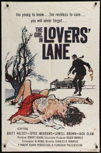9z432 GIRL IN LOVERS' LANE 1sh '60 Jim Jonson art of Joyce Meadows murdered & left half-naked!