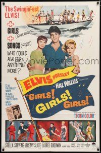 9z434 GIRLS GIRLS GIRLS 1sh '62 swingin' Elvis Presley, Stella Stevens & boat full of sexy girls!
