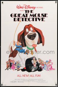9z445 GREAT MOUSE DETECTIVE 1sh '86 Walt Disney's crime-fighting Sherlock Holmes rodent cartoon!