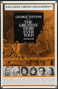 9z448 GREATEST STORY EVER TOLD limited engagement 1sh '65 George Stevens, Von Sydow as Jesus!