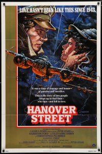 9z460 HANOVER STREET int'l 1sh '79 art of Harrison Ford & Lesley-Anne Down in WWII by Alvin!