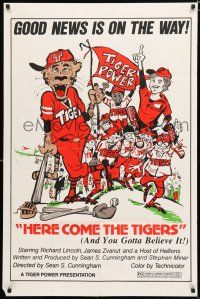 9z477 HERE COME THE TIGERS 1sh '78 little league sports baseball, there goes the league!